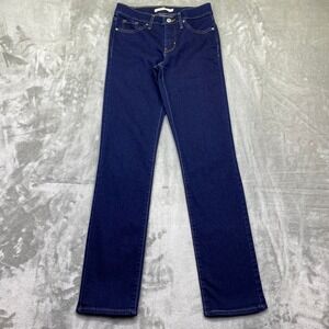 Levi's 314 Shaping Straight Jeans Dark Wash Women Sz 26 Grunge Retro Western